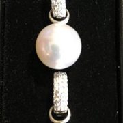 South Sea pearl and diamond earrings