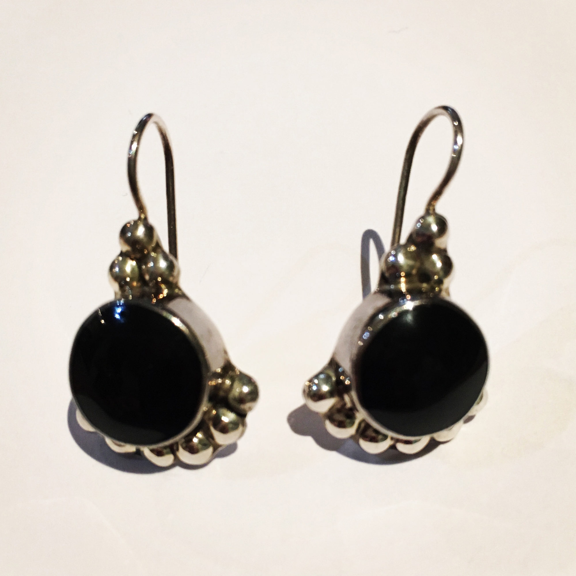 Silver and onyx earrings Clearance