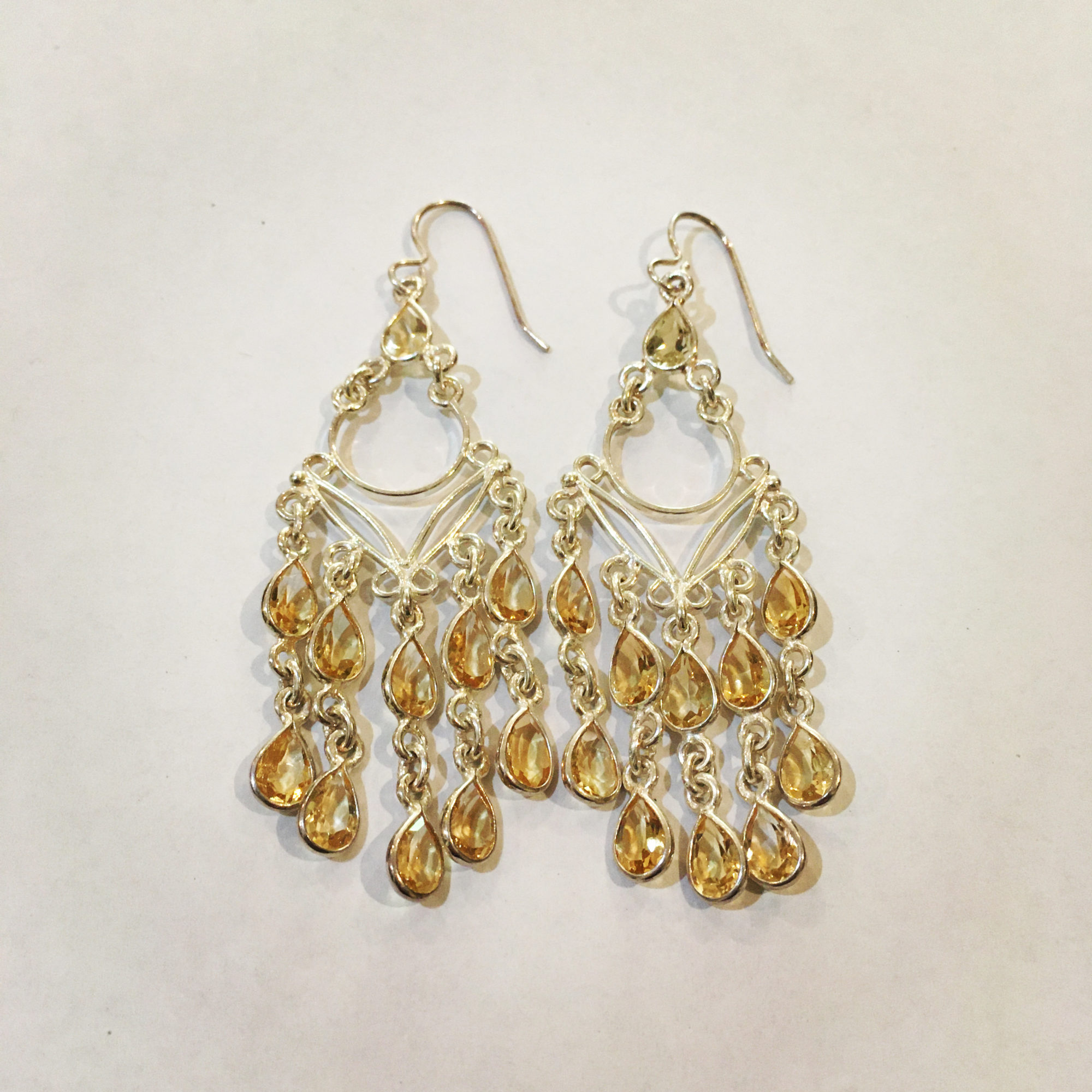 Citrine Silver Chandelier Earrings - Gorgeous Gems