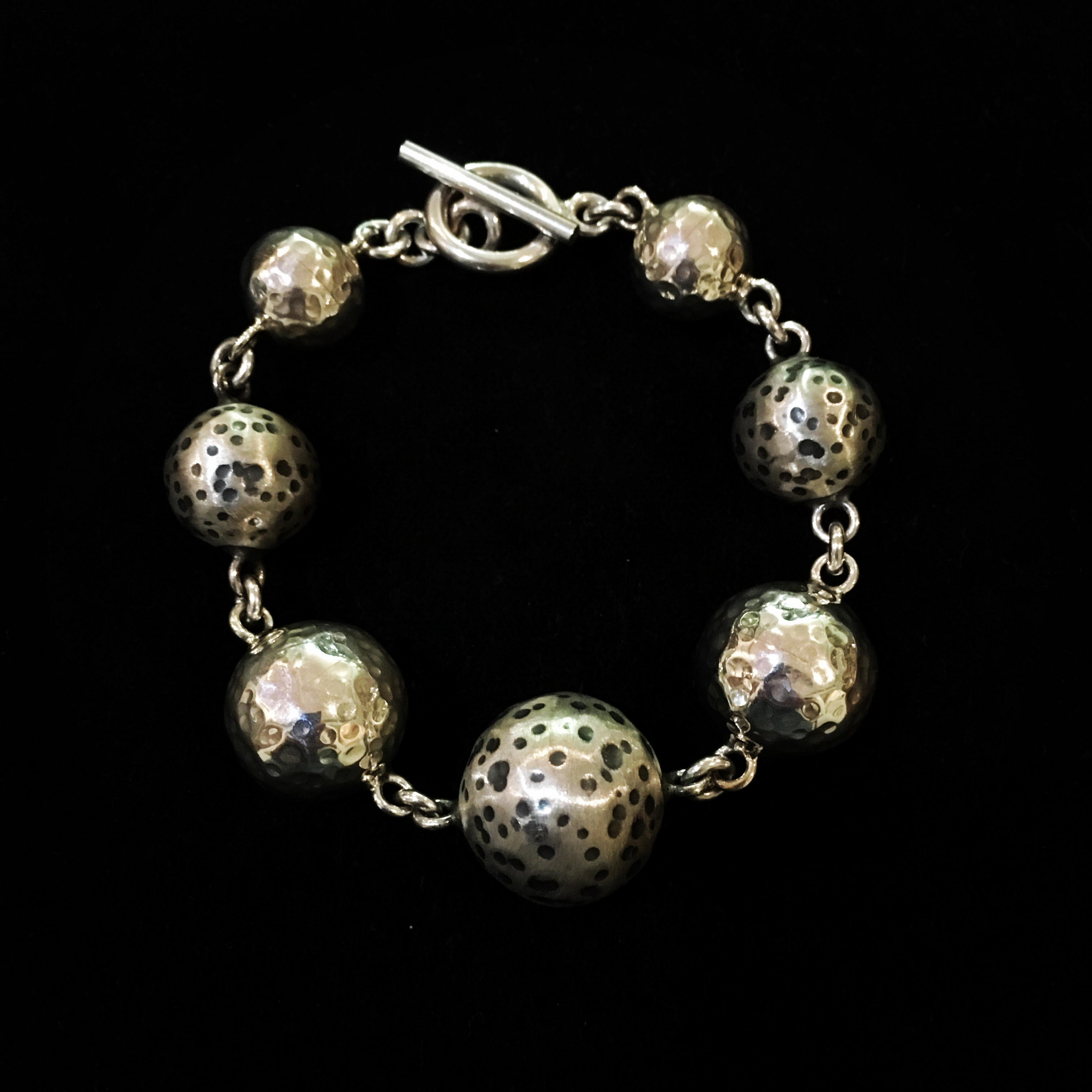 Sterling Silver Dalmation Bead Bracelet - Gorgeous Gems