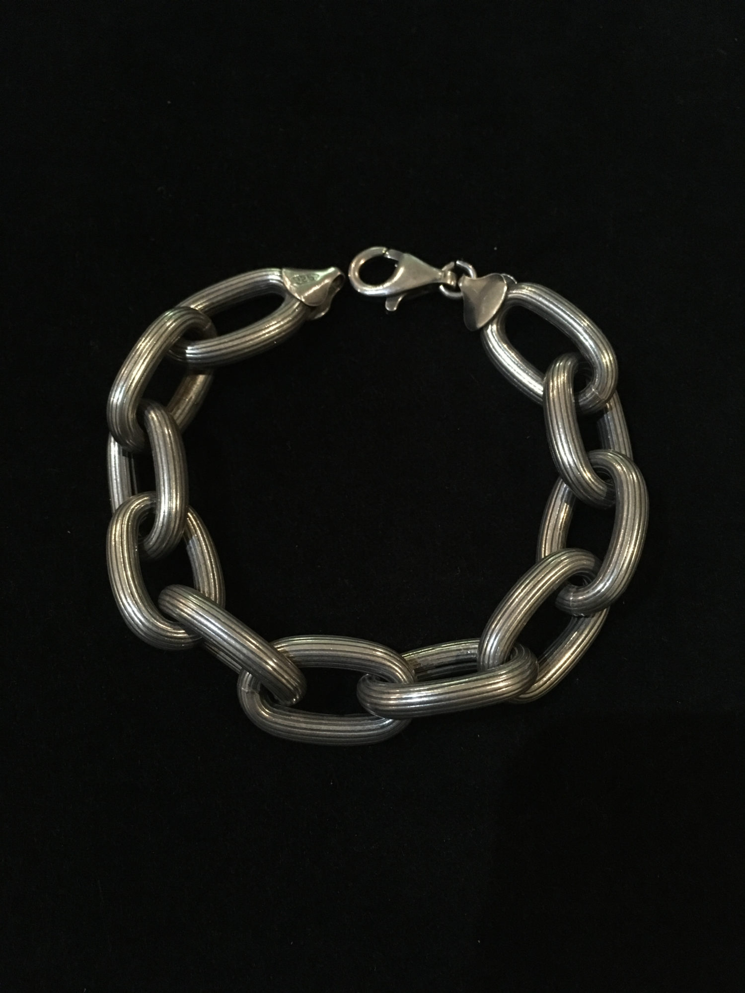 Handmade antique look sterling silver bracelet gorgeous gems