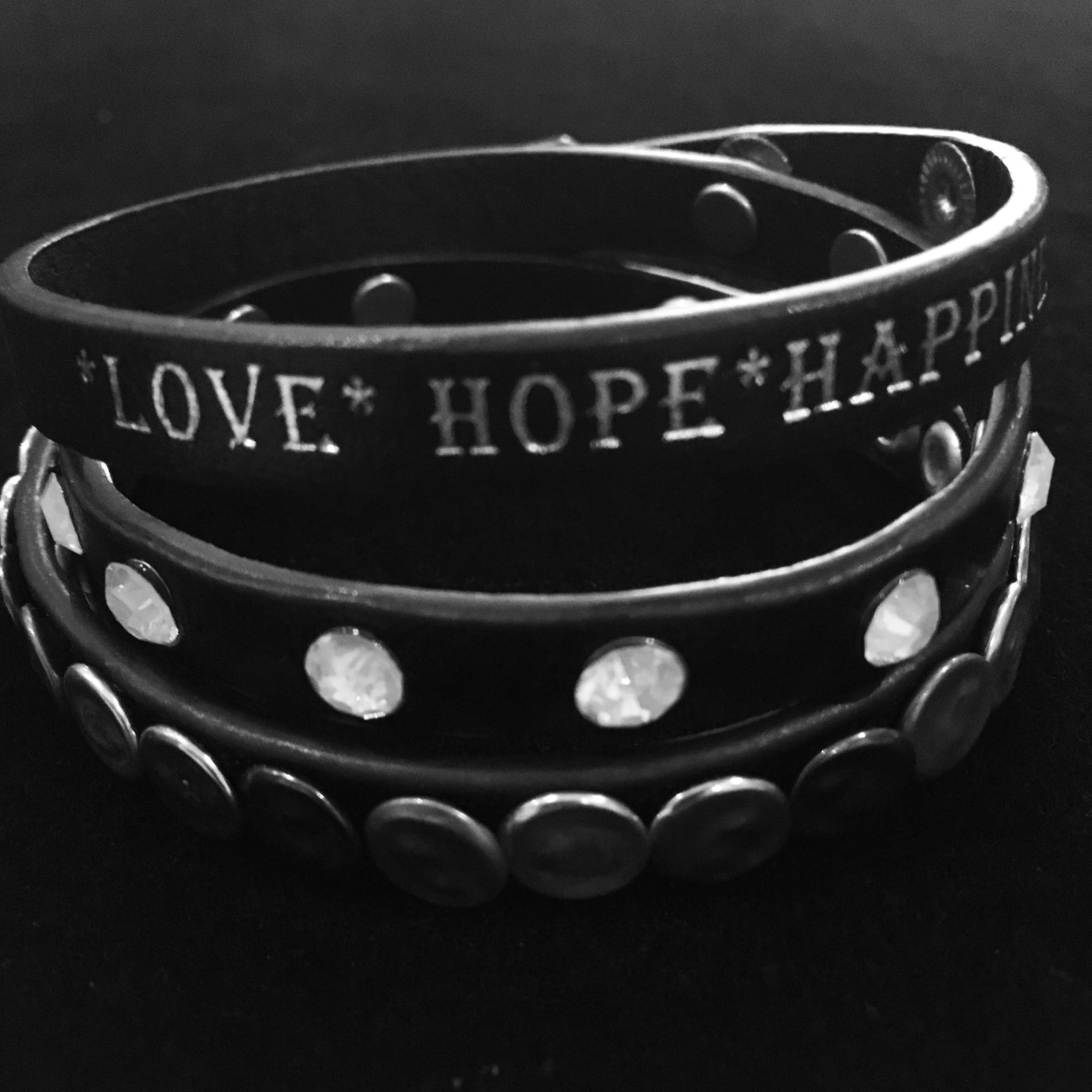 Inspirational Leather Wrap Bracelet Gems