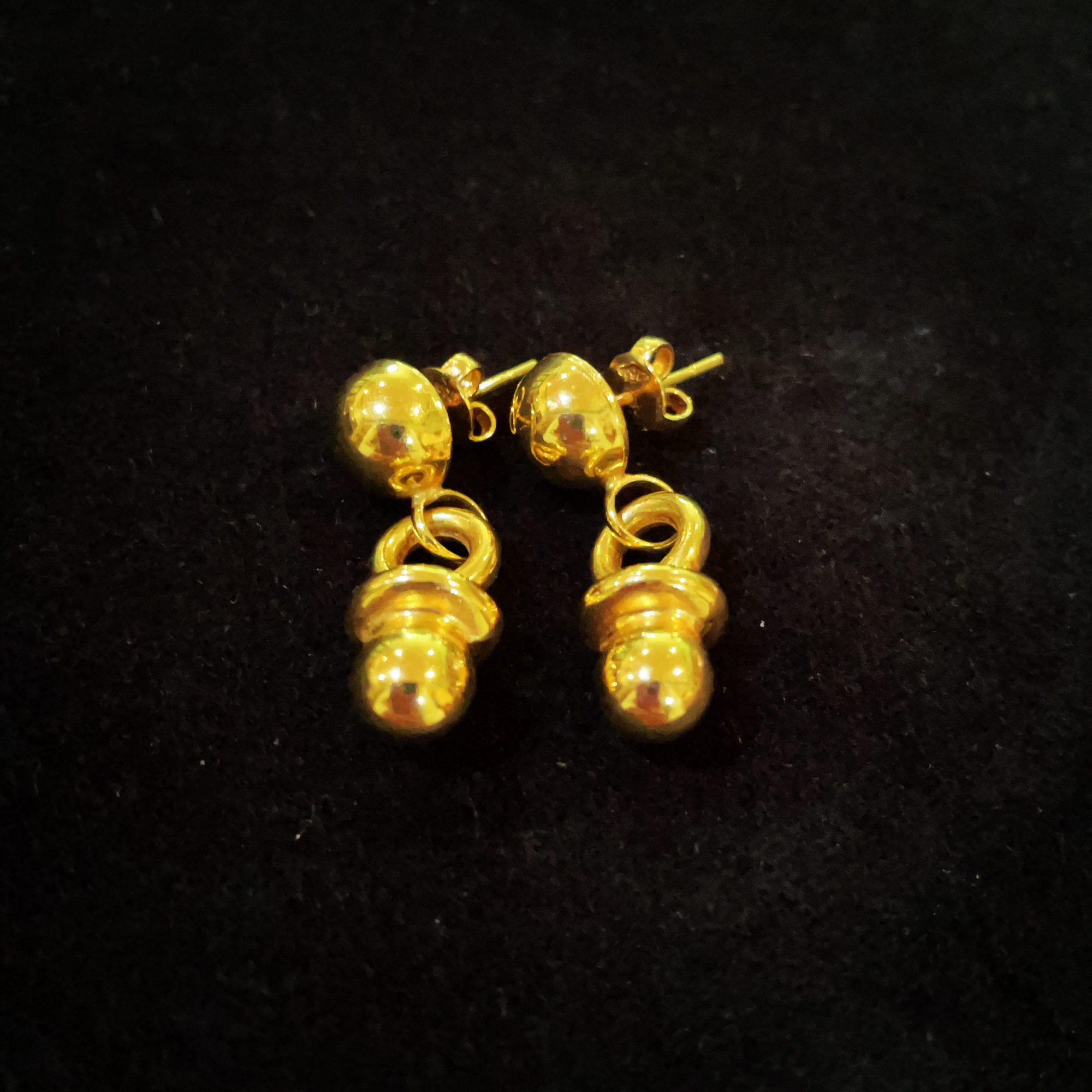 18ct Yellow Gold Dummy Earrings Gems
