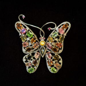 tourmaline butterfly brooch
